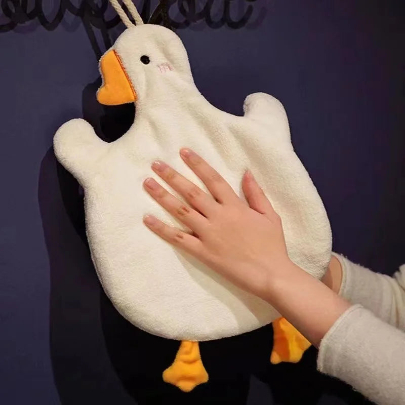 Cartoon Goose Hanging Hand Towel — Super-Absorbent Quick-Dry Kitchen &amp; Bath Towel