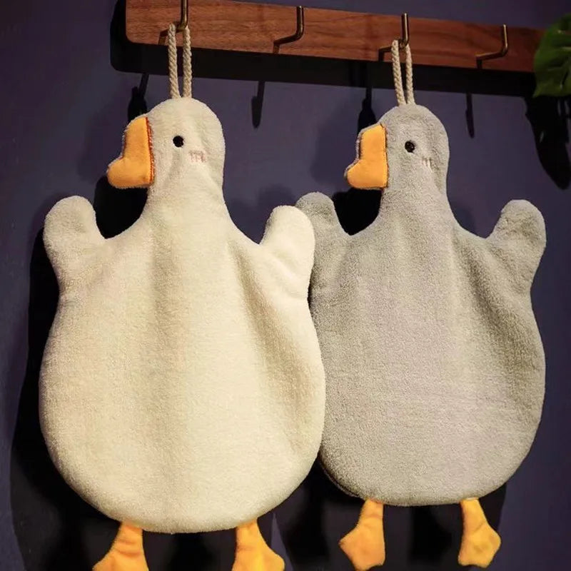 Cartoon Goose Hanging Hand Towel — Super-Absorbent Quick-Dry Kitchen &amp; Bath Towel