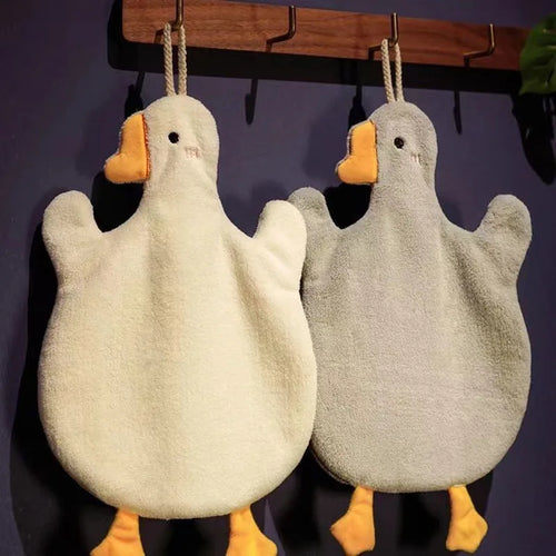 Cartoon Goose Hanging Hand Towel — Super-Absorbent Quick-Dry Kitchen &amp; Bath Towel