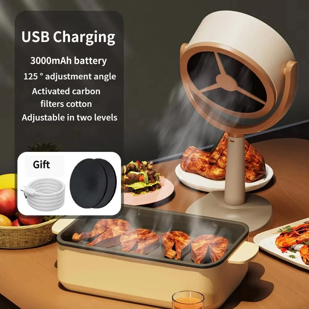 Portable Desktop Range Hood — USB Mini Extractor Fan for Hot Pot, BBQ & Frying