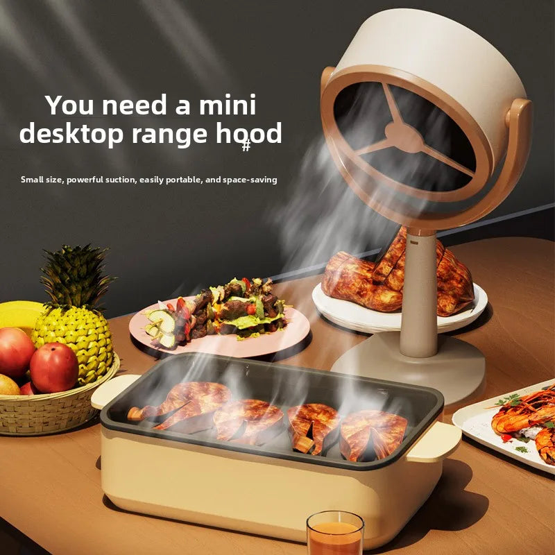 Portable Desktop Range Hood — USB Mini Extractor Fan for Hot Pot, BBQ & Frying